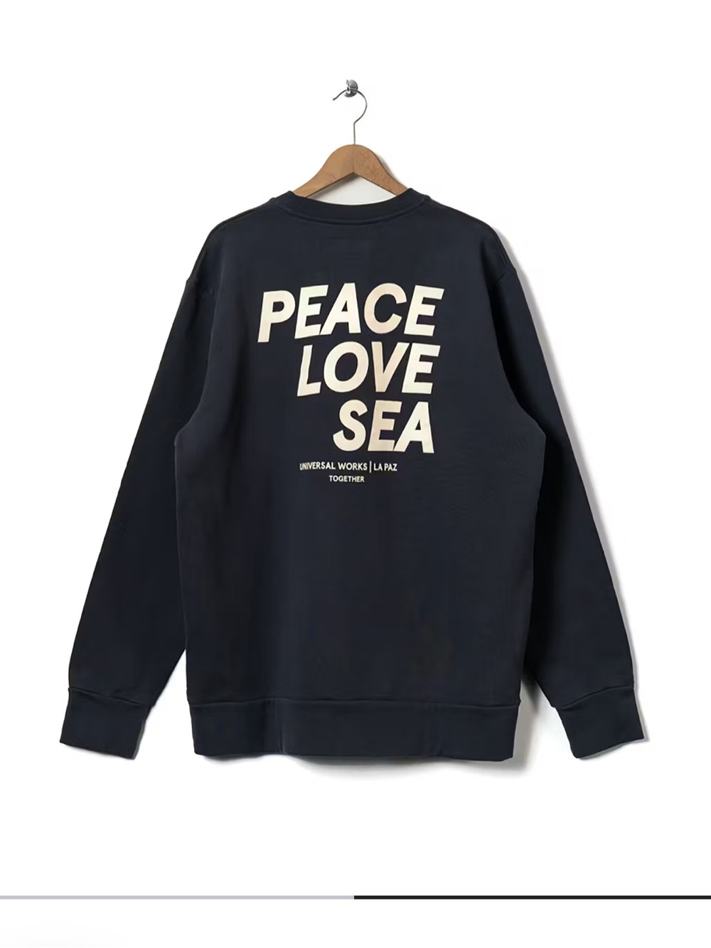 Huckberry Print Sweatshirt La Paz X Universal Works Crew Sweatshirt Black-M